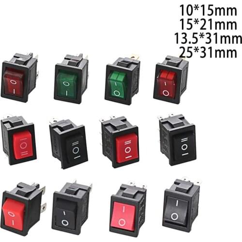 Push Button Rocker Switch 2/3/4/6 Pin Position 250V Snap-in Light On Off On Smart Eletronics Accessories Waterproof Cap Cover