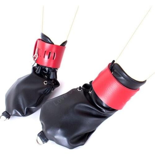 Locking Gloves Dog Paw Palm Leather Hand Glove Bondage Restraints Sex Toys For Couple Role Play Adult Game Slave Sex Products