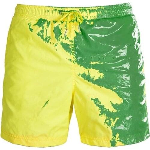 Men Encounter Water Color-changing Swimming Trunks Beach Shorts Plus Size Shorts That Change Color According To Temperature