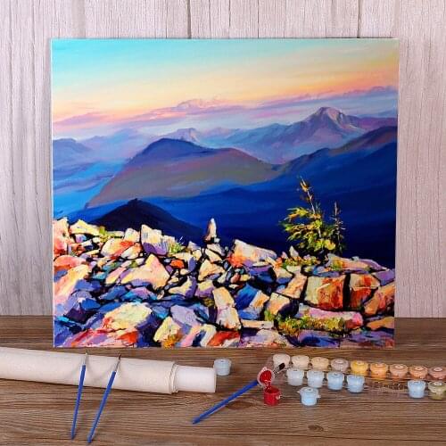 Landscape Paint By Numbers Kit Acrylic Paints 40*50 Paiting By Numbers Decoration Crafts For Adults Art