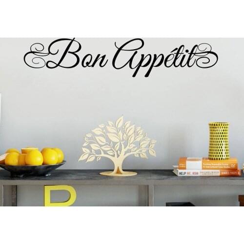Wall Stickers Bon Appétit French Quotes Decals Poster Removable Vinyl Bedroom Livingroom Decoration Mural Wallpaper RU2378