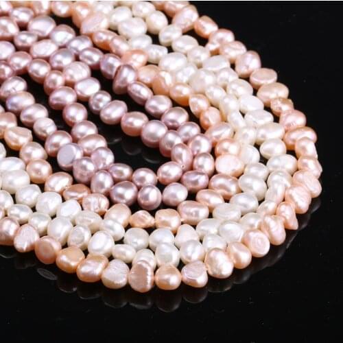 Natural Freshwater Pearl Two Sided Light White / Pink / Purple For Making Necklaces Bracelets And Earrings 5-6mm