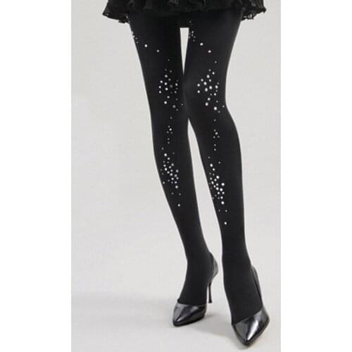 2019 NEW woman Coloured Diamond Sticking Drill Pantyhose Bottom Socks