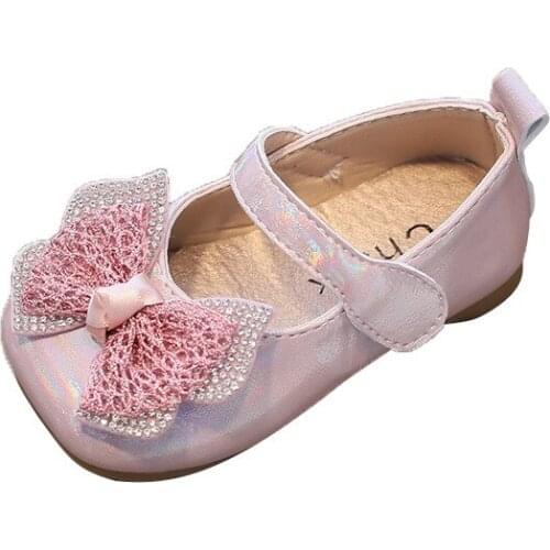 2021 New Childrens Leather Shoes for Girls Princess Toddler Shoes Baby Butterfly-knot Sweet Cute for Party Chic Flats Hot Kids