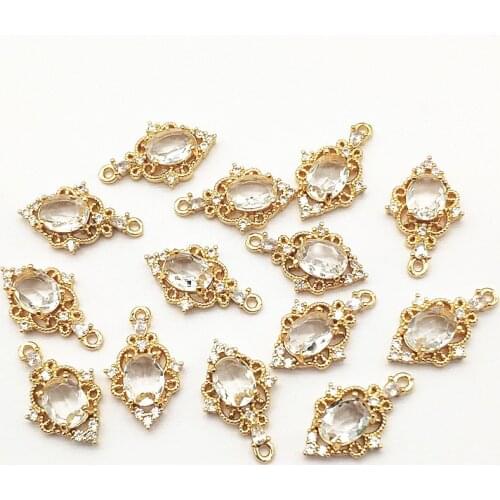 New arrival! 20x12mm 50pcs Cubic Zirconia Drop Charm for Handmade Necklace Earring DIY Parts Jewelry Findings & Components