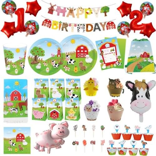 OENY Farm Animal Birthday Party Supplies Safari Party Paper Napkins Jungle Birthday Disposable Tableware Jungle Party Plate