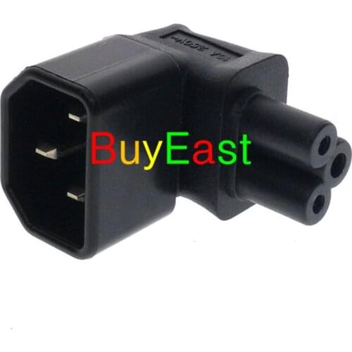 Lot 5 Power source IEC320 C14 to C5 head adapter conversion plug convert left bend C5 to C14 power supply