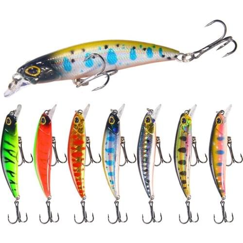 Slow Sinking Minnow Fishing Lure 7cm 4g 3D Eyes Crankbait Wobblers Artificial Hard Bait Fishing Tackle Jigging Lures For Fishing