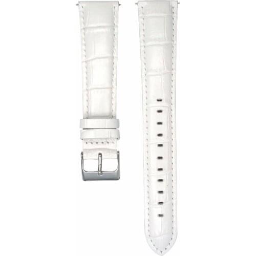 YQI Italian Genuine Leather Watch Band 22mm 24mm Watch Strap Alligator pattern Longer White Extra Long for Bigger Wrist