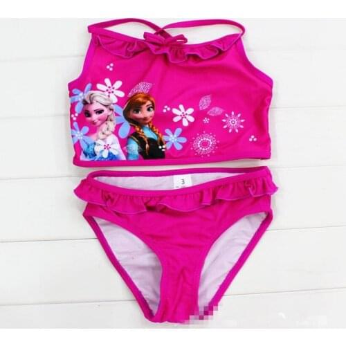 Elsa Anna Swimsuit for Girls biquini infantil toddler girl bathing suit Children Two Pieces swimming suit 2-4T kids beachwear