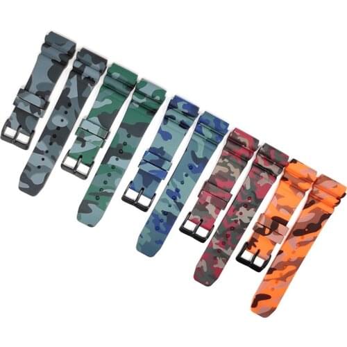 Silicone Band for Samsung Galaxy Watch 46mm Waterproof Camouflage Sports Strap for Submariner Huawei Watch Belt Replacement 22mm