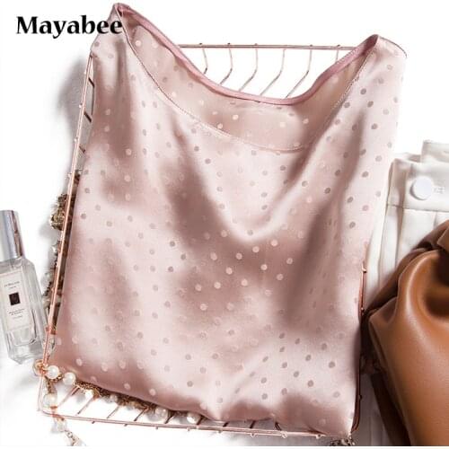 Too Beautiful And Customized Heavy 19 Mumi Silk Jacquard Polka-Dot Loose Shoulder Sleeve Top Woman 2021 Spring And Summer New