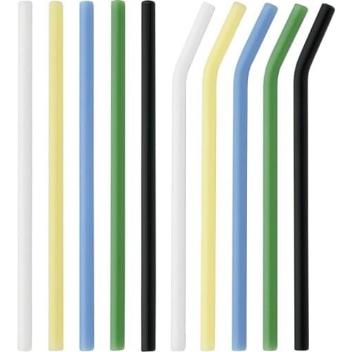 High Borosilicate Glass Straw Reusable Drinking Glass Straw With Cleaner Brush Eco-Friendly Milkshakes Drinks Bar Accessoroy