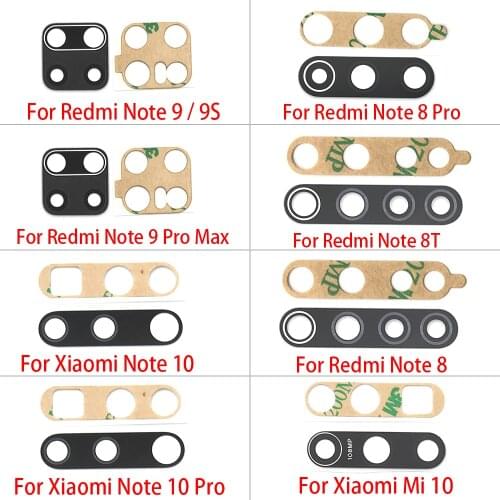 20Pcs Glass Camera Lens For Xiaomi Redmi Note 8 Pro / Note 9 9S Pro Max 9A 9C / Mi Note 10 Pro Lite / Mi 10 10T Pro 11