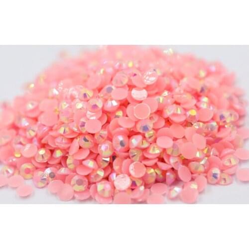 Jelly Light Pink AB Color Flatback стразы Resin Non hotfix Rhinestones in Bulk Package Plastic Nail Art Decoration for Garment