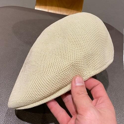 Thin Knitted Forward Hat Women Are Pure Spring and Summer All-match Beret Korean Style Breathable Sunshade Fashion Cap