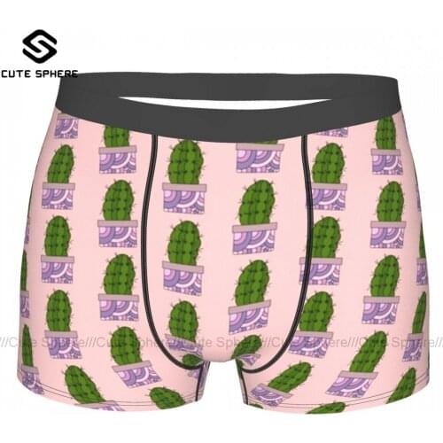 Cactus Underwear Boys Printed Funny Trunk Pouch Hot Polyester Boxer Brief