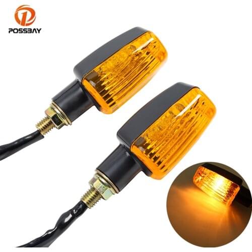 POSSBAY Universal Motorcycle Turn Signals Light for Honda Yamaha Suzuki Harley Kawasaki Indicators Flasher Blinker Signal Lamp
