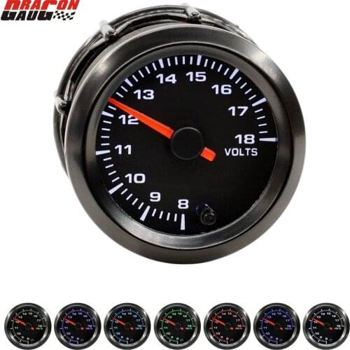 Dragon 52mm High Speed Stepper Motor 7 Color Backlight Car Motorcycle Volt Gauge Voltage Voltmete Meter Instrument Free Shipping