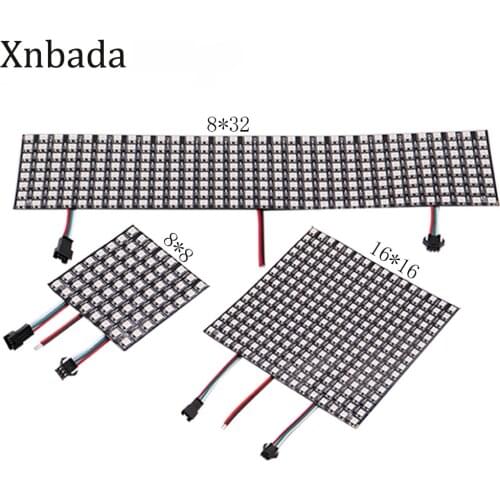 WS2812B LED Digital Flexible Individually Addressable Panel Light WS2812 8*8 16*16 8*32 Pxiels Module Matrix Screen DC5V