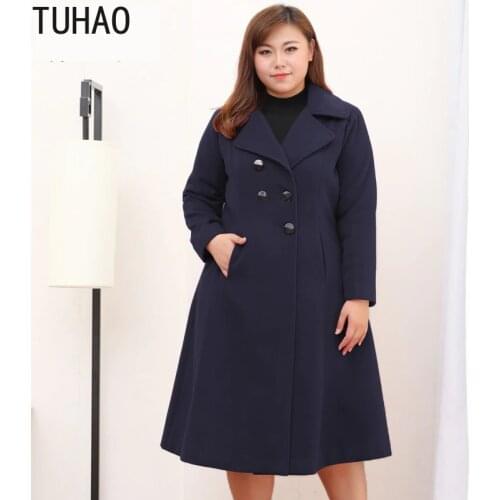 2019 Oversized Winter Womens wool Windbreaker Coats Korean Long Overcoat Warm Wool Jacket Female Coat 8XL 9XL 10XL plus size MS