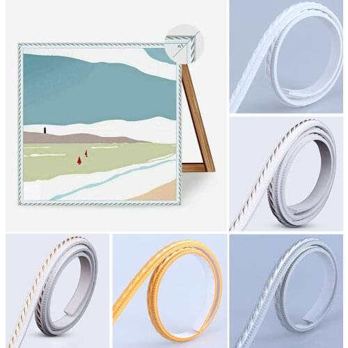 1pcs Ribbon Panel Moulding Mirror Trim Home TV Backgroundsdoor Mirror Frames PVC Bendable Panel Moulding For Decor Room
