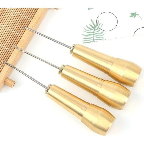 3Pcs Needles Canvas Leather Sewing Awl Hand Stitcher Kit Tools For Shoes Repair Canvas Leather Tent Leather Craft Kit