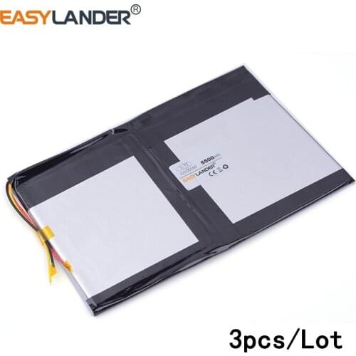 3pcs/Lot 3 line 32105160 3.7V 5500mAH lithium Li ion polymer rechargeable battery for tablet pc; V971 V972 quad core Power bank