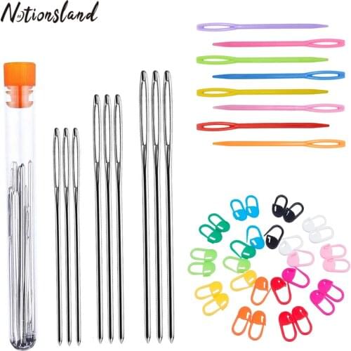 31pcs/set Sewing Knitting Needles Kits Plastic Knitting Needles Colorful Crochet Locking Stitch DIY Yarn Craft Sewing Tool