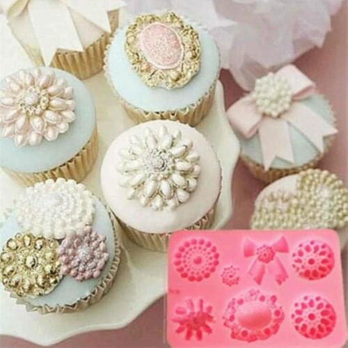 3D Silicone Brooch Jewelry Bowknot Fondant Cake Cupcake Decorating Chocolate Mould