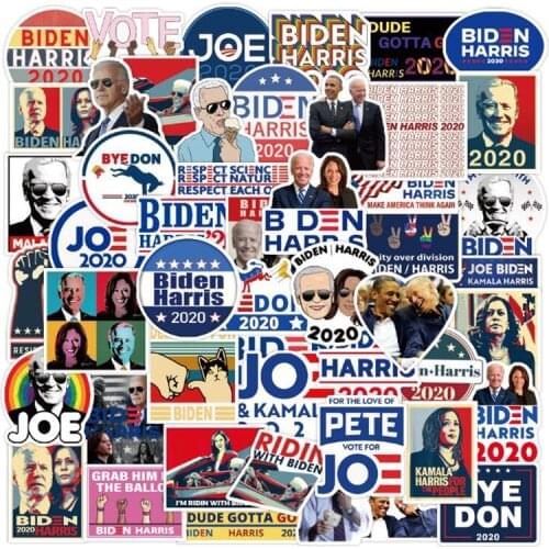 50 100PCS Biden Harris Presidential Sticker Luggage Refrigerator Skateboard Guitar Helmet Sticker