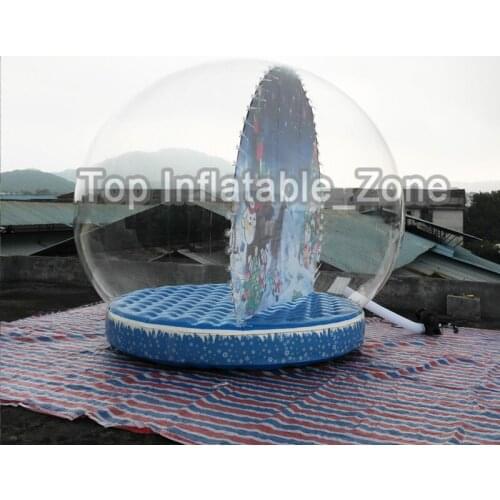 Free Shipping Free Pump Inflatable Snow Globe 2M/3M/4M Dia Advertising Clear Snow Globe Photo Booth For People Inside Promotion