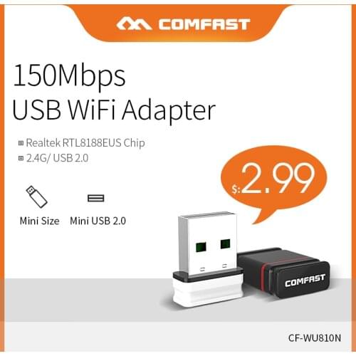 COMFAST MINI 150Mbps Wireless USB WiFi Adapter Dongle Network LAN Card 802.11b/g/n for 2.4G Wifi Signal Extender CF-WU810N