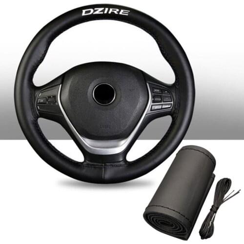 38 CM Top Genuine Leather Steering Wheel Cover for Suzuki Dzire Car Interior Accessories