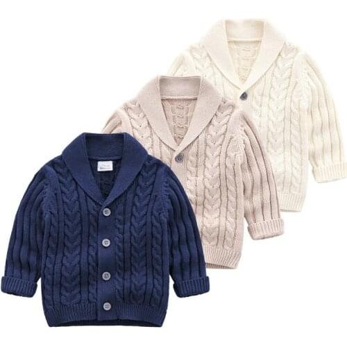 Baby 0-3Y Winter Warm Knitted Sweater Boy Girl Casual Long Sleeve Buttons Knit Top Outwear Solid Color Tops for Kids Fall 2020