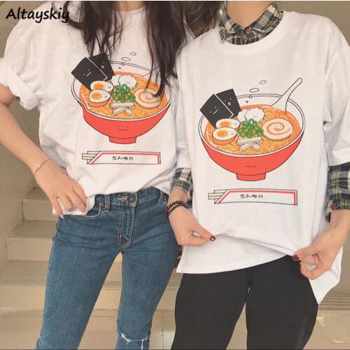 T-shirts Womens Summer Couple Bf Plus Size 2XL Graffiti Print Short Sleeve Simple Basic Classic Chic All-match Kawaii Sweet New