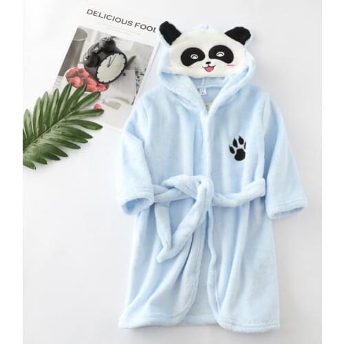 Children Bathrobes 2-8years Kids Robes Flannel Boys Girls Robes Cartoon Animal Hooded Bath Robes Baby Girl Pajamas Kids Clothes