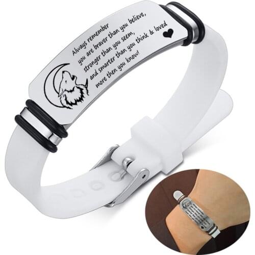 Customized Engraving Silicone Bracelet Personalized Sports Wristband Fashion Jewelry Accessories for Men Women