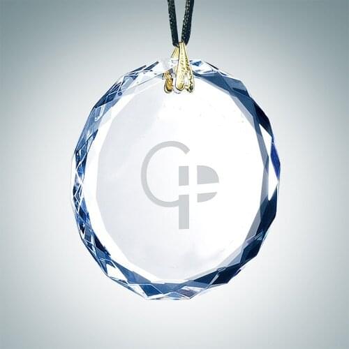 Wholesale Clear Round Facet Hanging Glass Ornaments Party Favors Christmas Tree Decoration