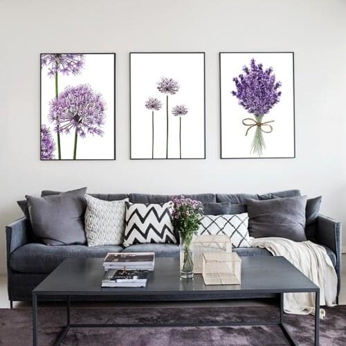 Lavender Flowers Canvas Paintings Posters and Prints Wall Art Picture for Living Room Home Decoration