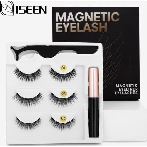 Magnetic Eyelashes 3D Mink Fake Eyelash Magnet Eyeliner False Eyelash Waterproof Liquid Long Lasting Eyelash Extension Makeup