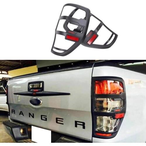 Matte Black Rear Tail Light Lamp Covers Trim for FORD RANGER T6 T7 T8 2012-2019 2020 Wildtrak