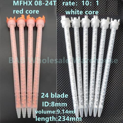 MF08-18(10:1) 24 Element Disposable Mixing Tip Adhesive Static Mixer Tip for 250ml& 490ml 10:1 Solid And Quartz Surface Adhesive