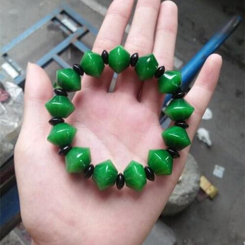 Natural green jade bracelets handcarved beads jasper jadeite jade bracelet men emerald Jade bangles