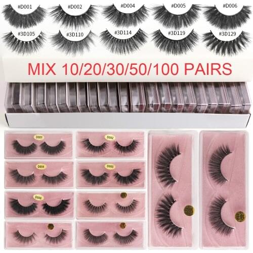Wholesale Eye Lashes 5/20/30/50/100 pcs Natural False Eyelashes Set Dramatic 3d Mink Eyelashes Fake Lashes Fluffy Lash Bulk