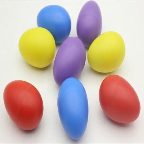 2Pcs Plastic Percussion Maracas Shaker Solid Color Baby Egg Music Shaker Sand Hammer Instrument Baby Kids Early Learning Toy