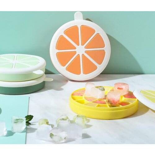 22 Cavity Lemon Shape Ice Tray With Lid Ice Cubes Molds Easy Release Ice Cubes Tray for Whiskey Cocktail Bourbon TN88
