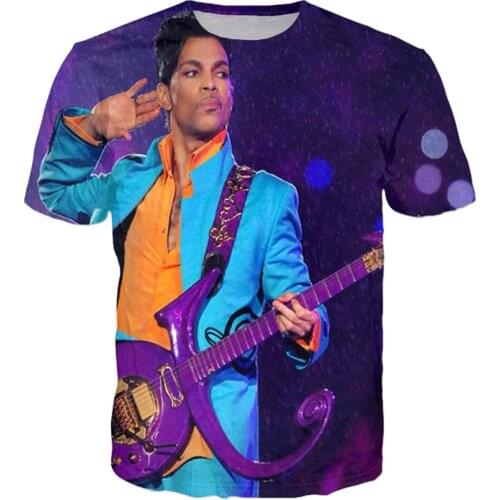 Casual 3d Outerwear Cartoon Character T Shirt Streetwear Prince Purple Rain T-Shirt Summer Style Tops Tee Men/Women Tshirt