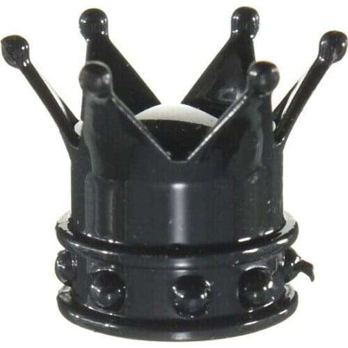 4PCS Black Metal King Crown Car Wheel Tire Tyre Valve Dust Caps Covers For Benz