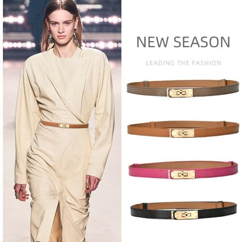 LuxuryGenuine Leather Women Waist Belt DesignerWomen Dress Party Cowhide Knot Belt Gold Alloy Buckle Waistband Jeans Female Gift